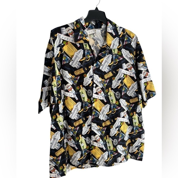 VTG Matt Rider Martini Shirt Men's XXL Button Up Short Sleeve Vodka Made In USA - Picture 11 of 13